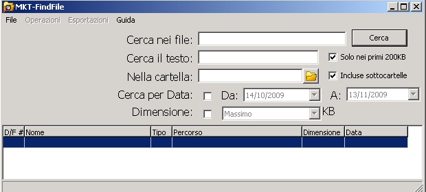 Visiona il Manuale del software MKT-FindFile