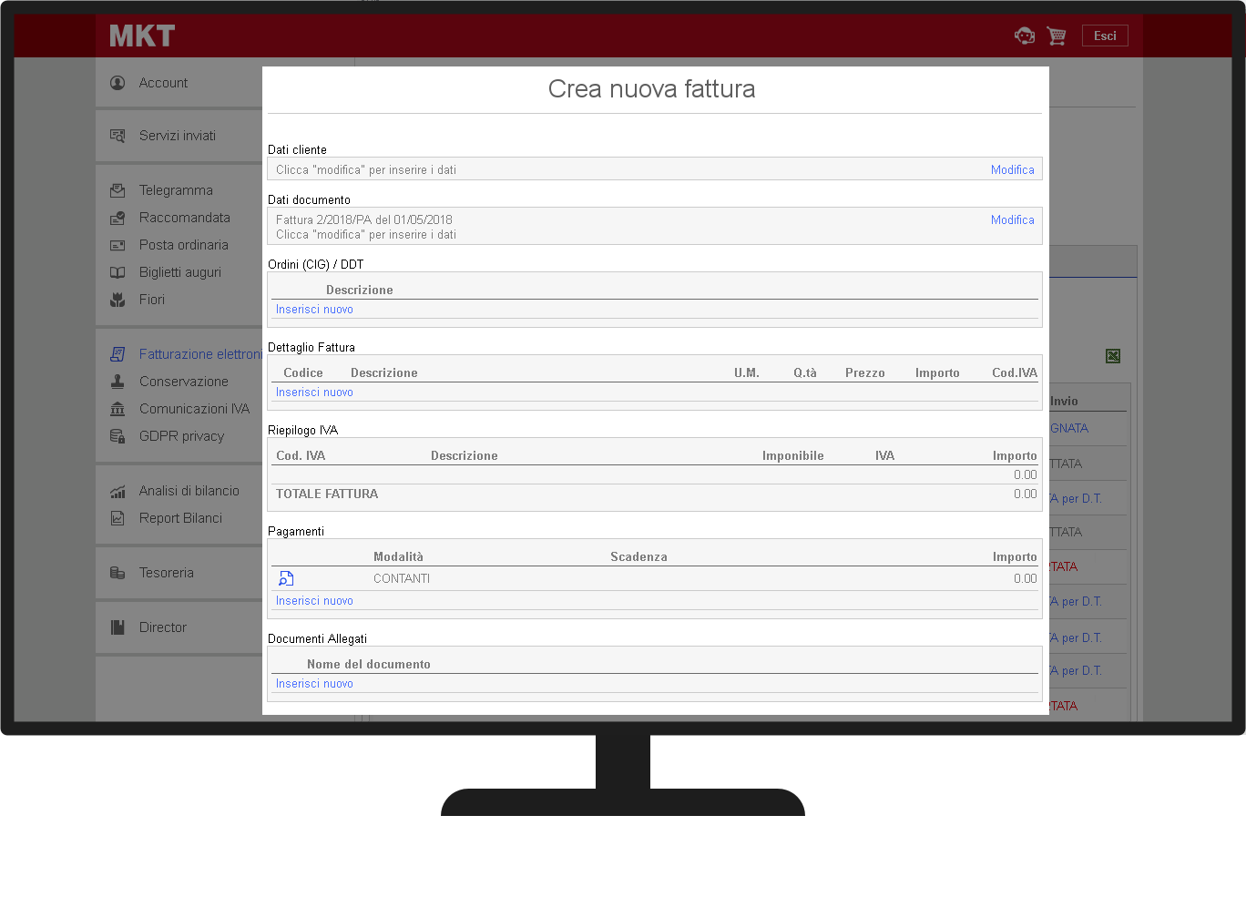 fatturazione elettronica servizio online screen demo invio fatturazione elettronica servizio online screen demo invio