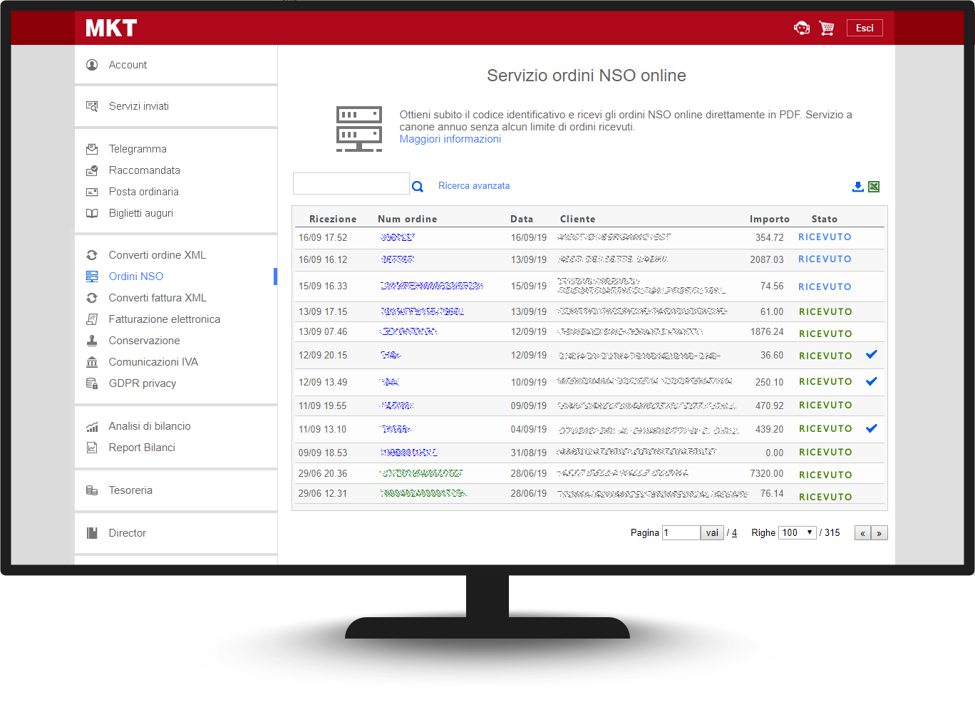 ordini NSO online demo